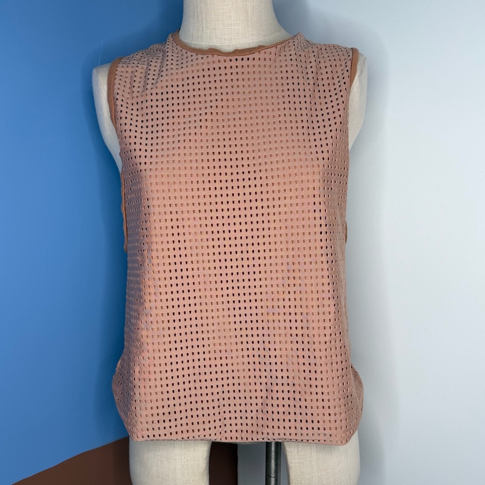 Acacia Swimwear Oluwalu Mesh Lined Muscle Tank Nude Taupe Size P